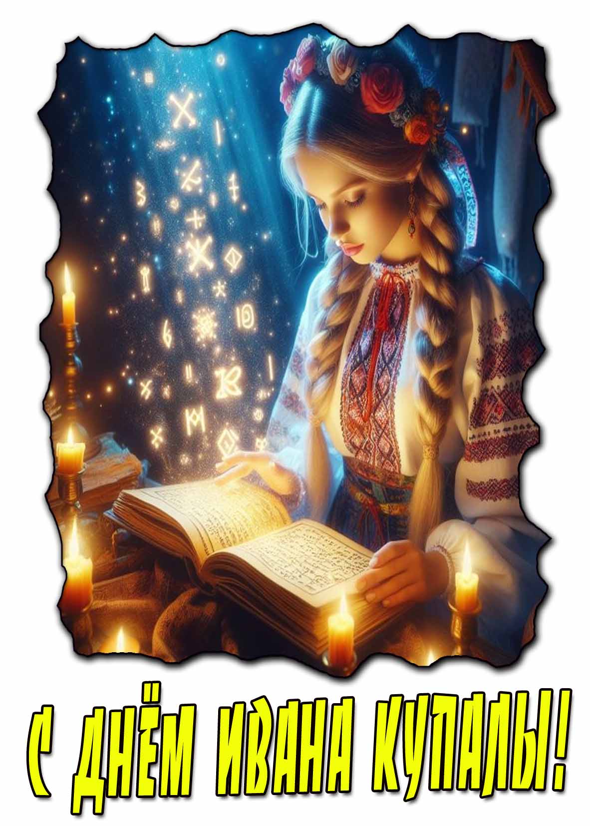 Волшебная картинка с днём Ивана Купалы для девушек