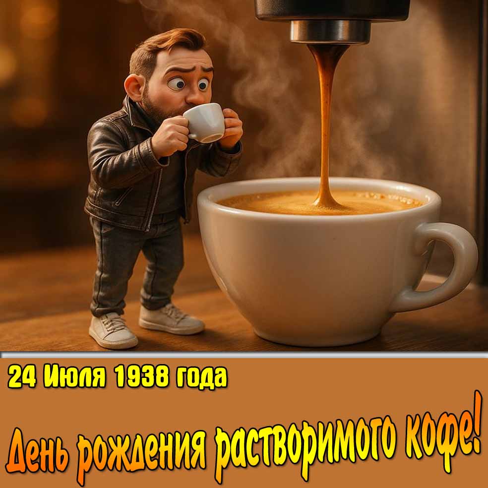 Картинка 24 Июля 1938 года день рождения растворимого кофе