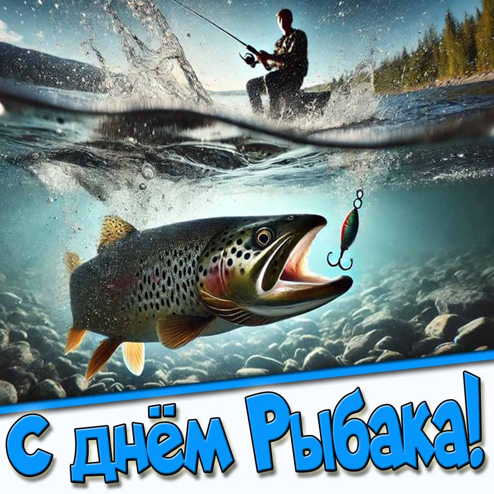 Прикольная открытка с днём Рыбака
