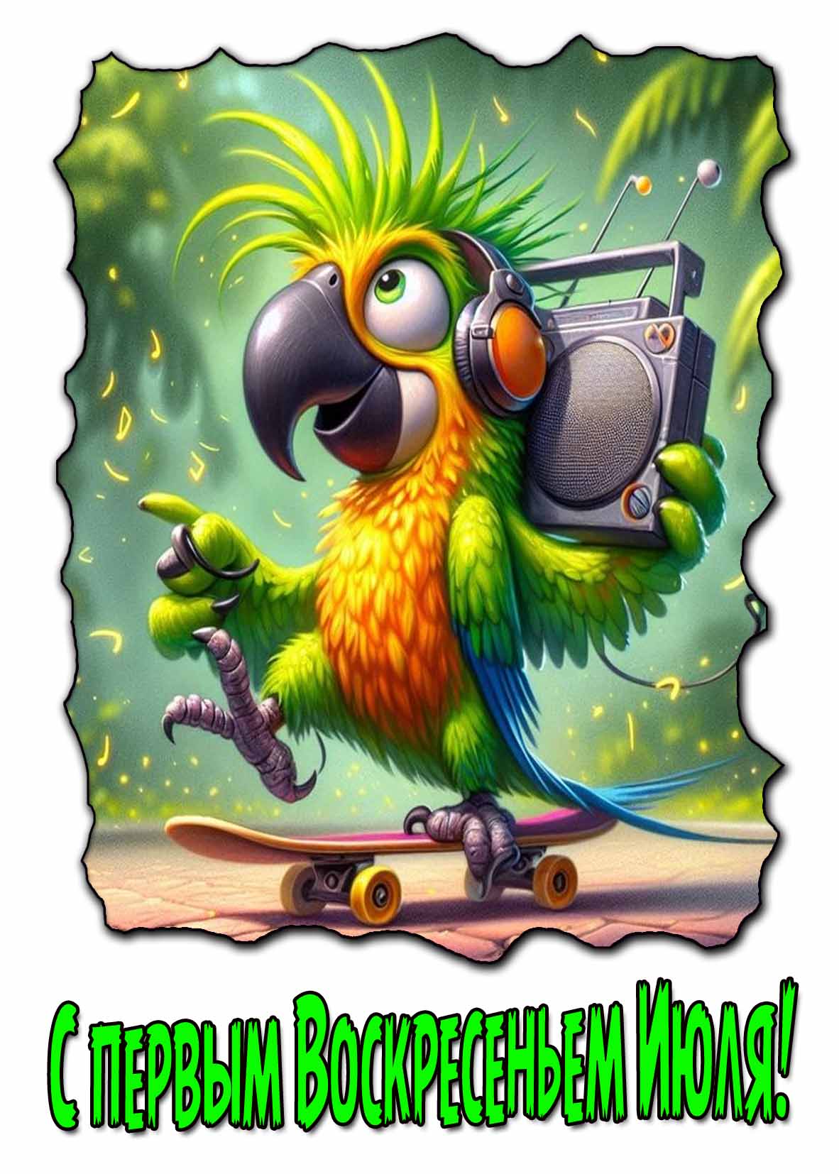 С первым воскресеньем Июля! - красивая открытка