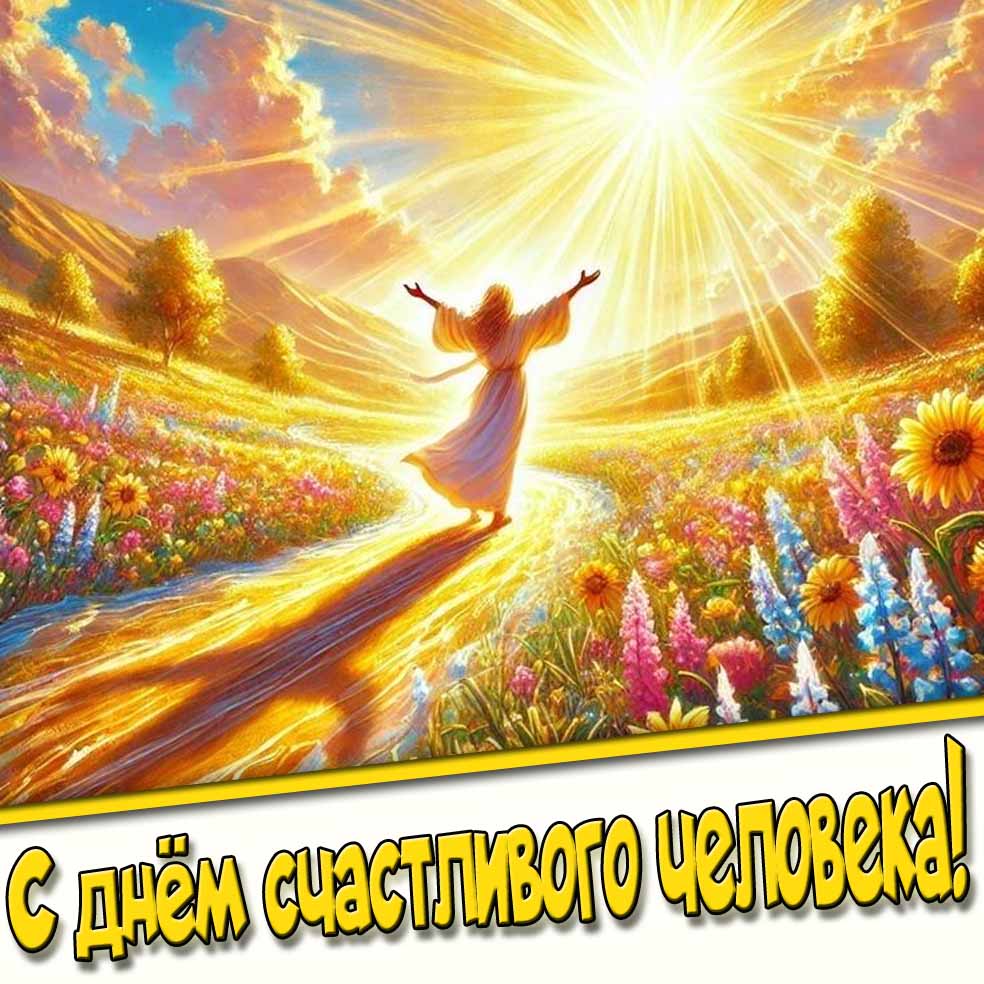 Открытка с днём счастливого человека