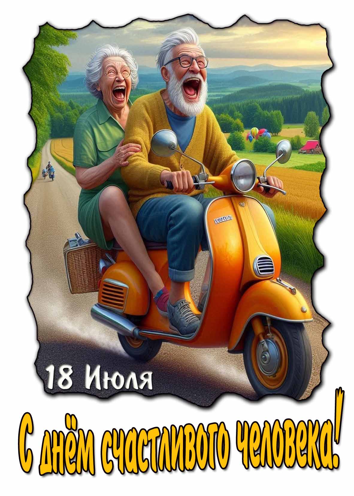 18 июля день счастливого человека! - открытка