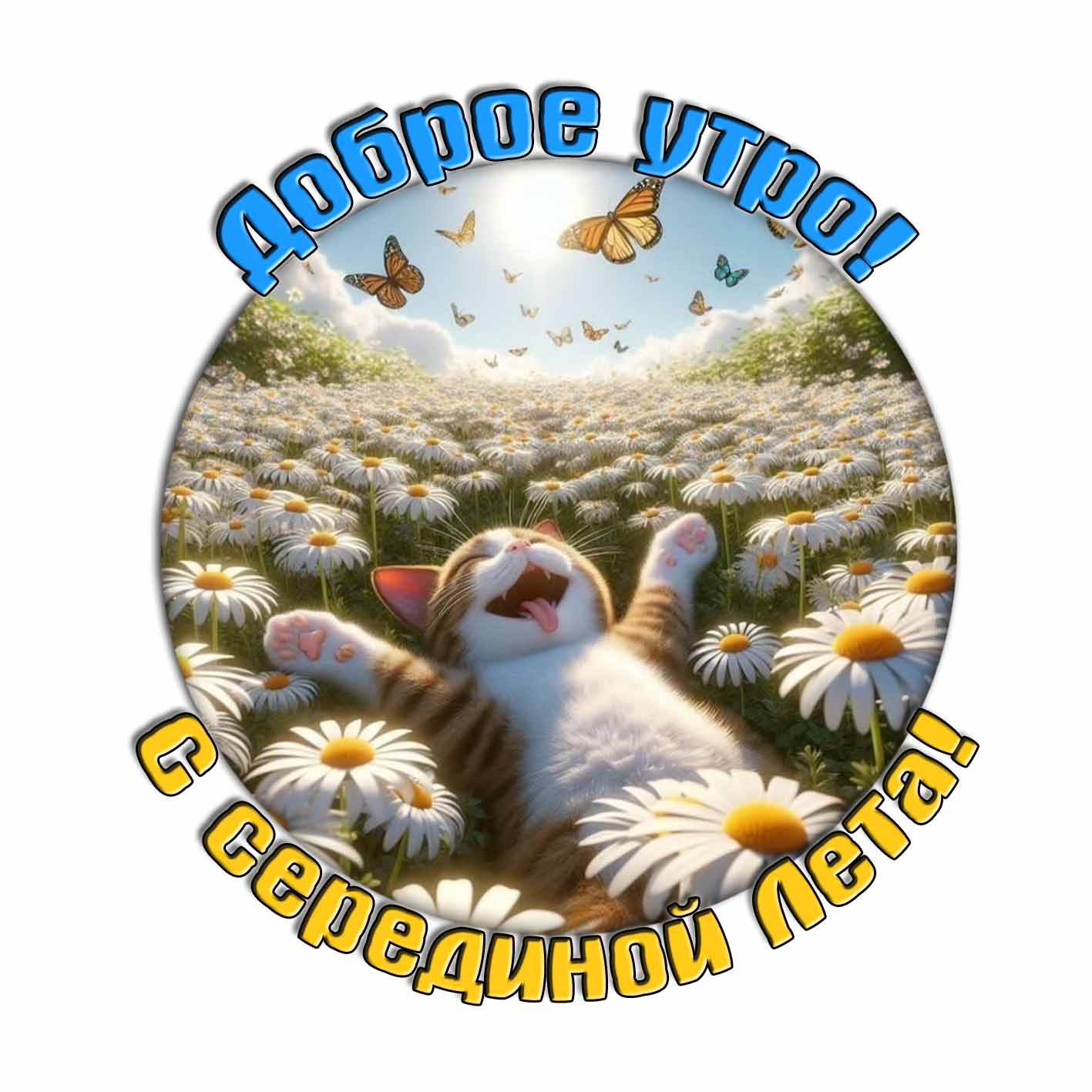 Стикер "Доброе утро! С серединой Лета!"