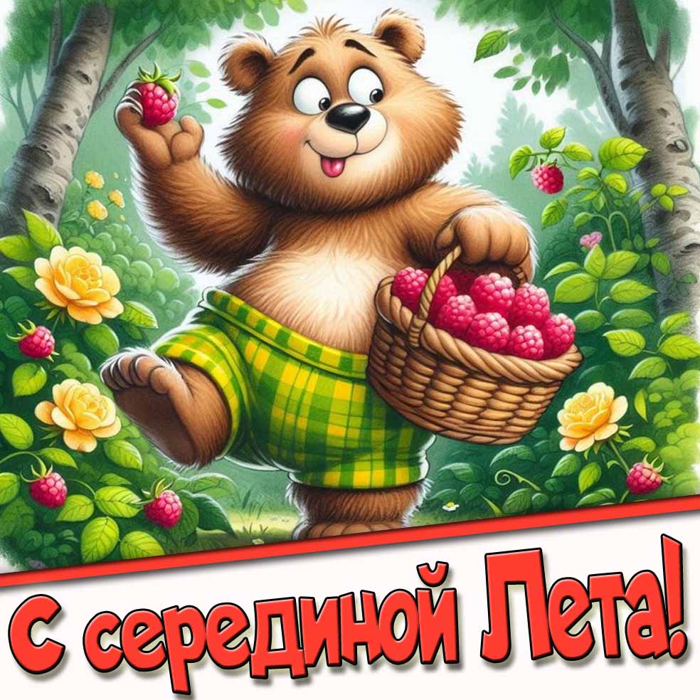 Прикольная открытка с серединой Лета
