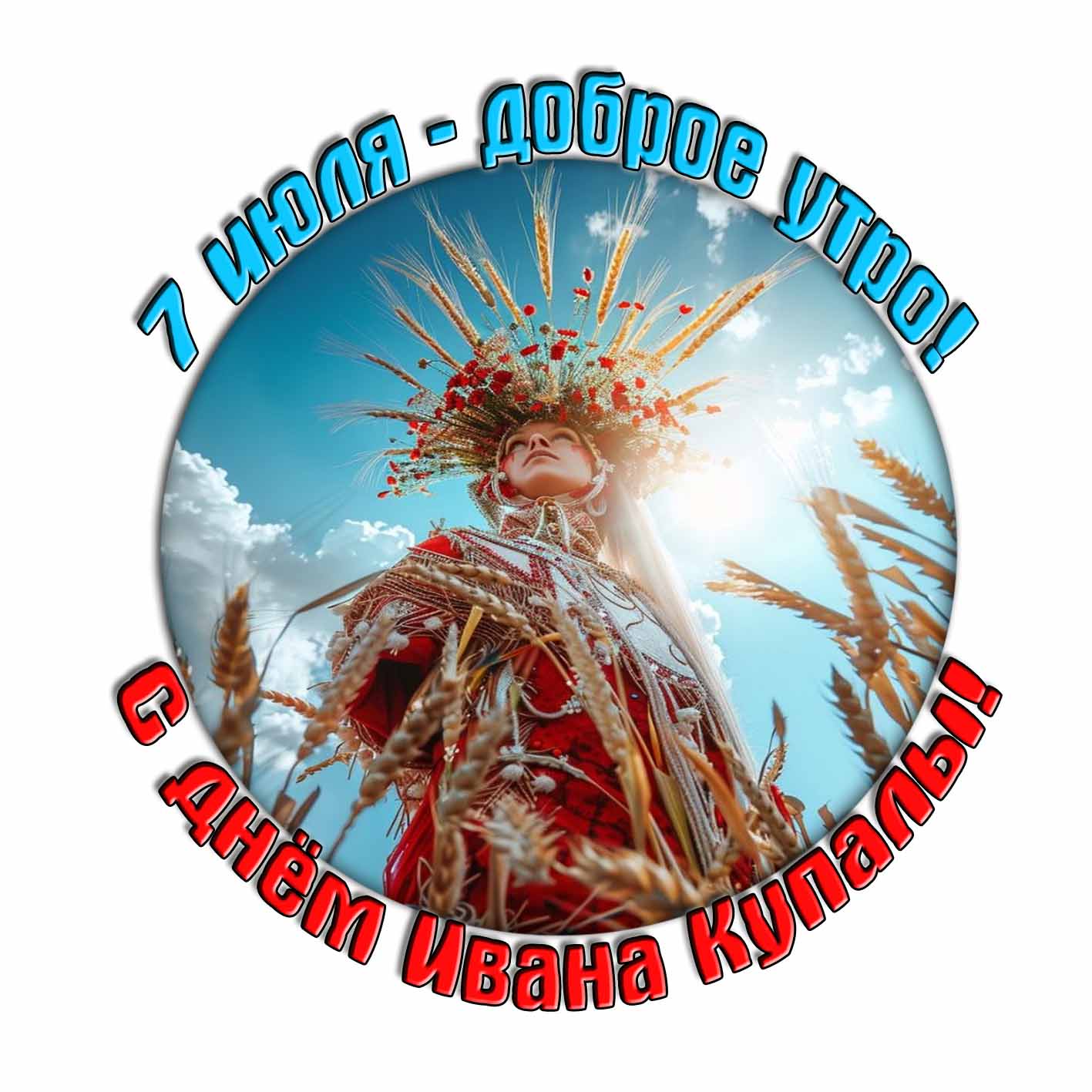 Стикер "7 Июля - доброе утро! С днём Ивана Купалы!"