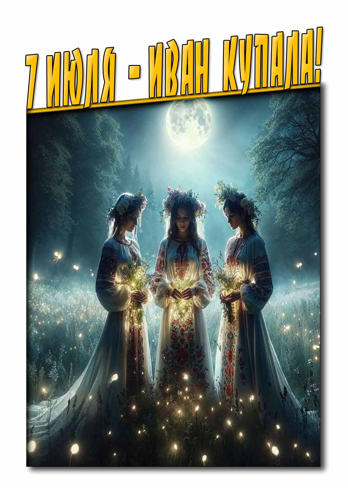 Красивая открытка 7 Июля - Иван Купала!