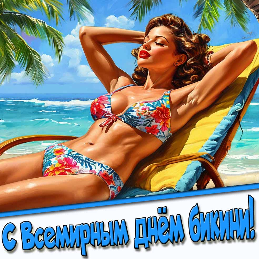 Красивая картинка с Всемирным днём бикини