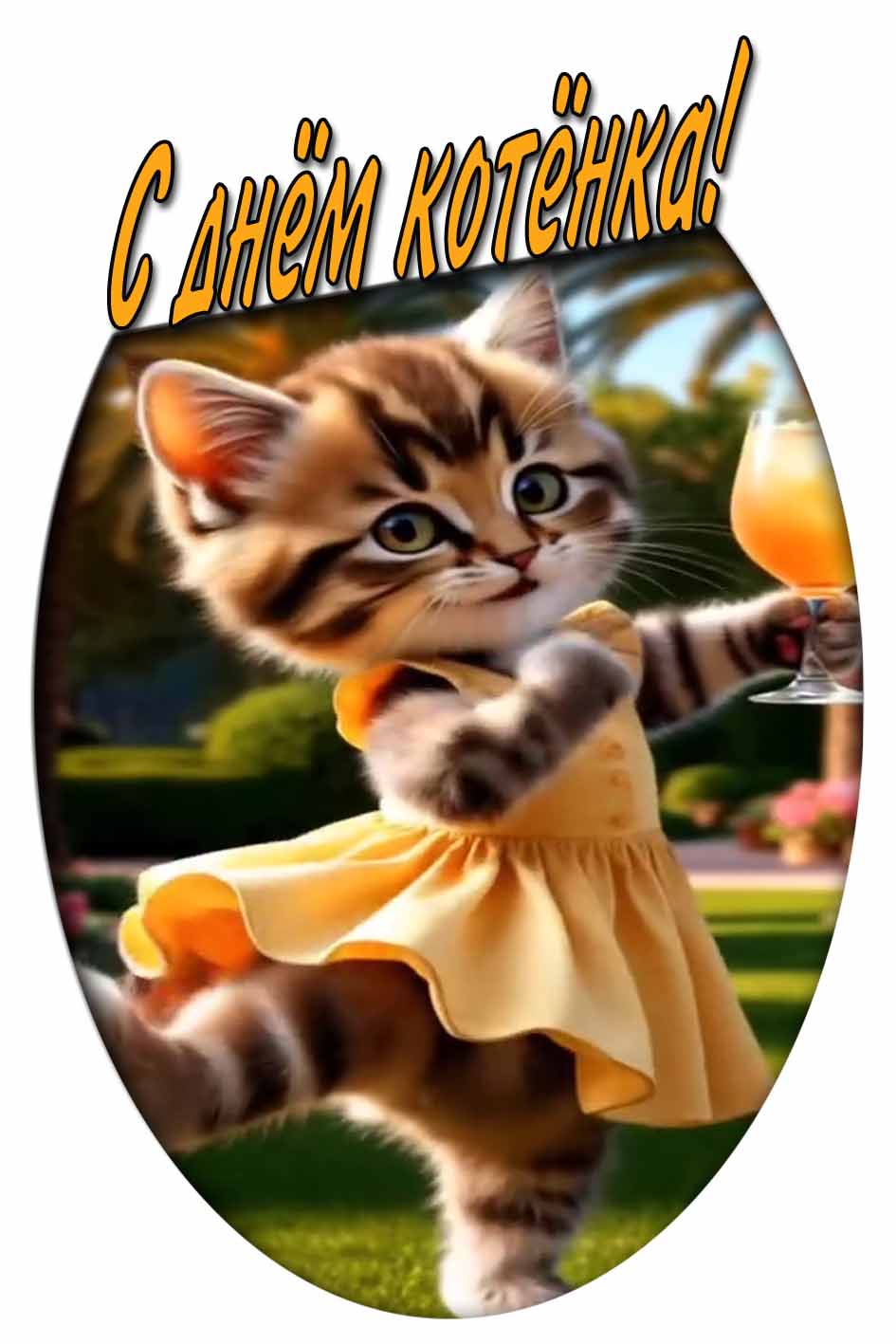 С днём котёнка! - прикольная открытка