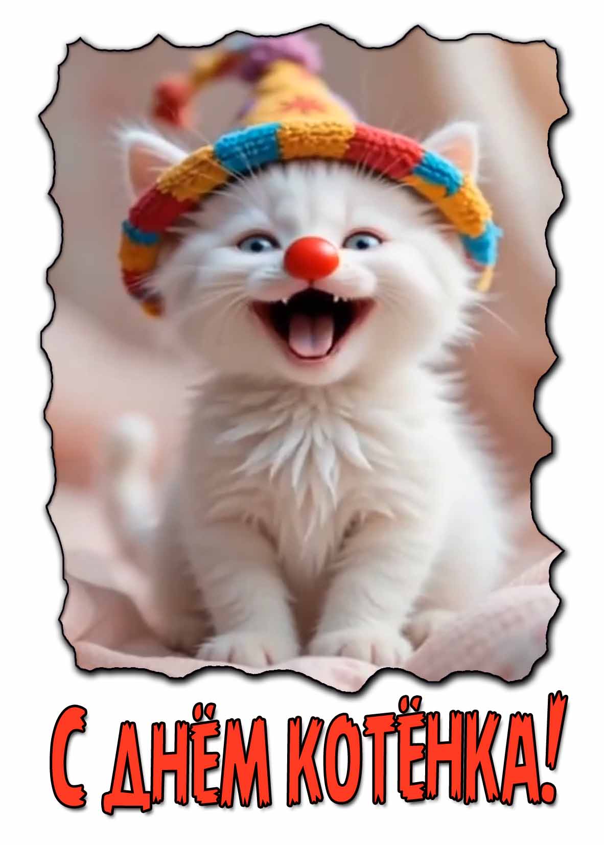 Смешная картинка с днём котёнка