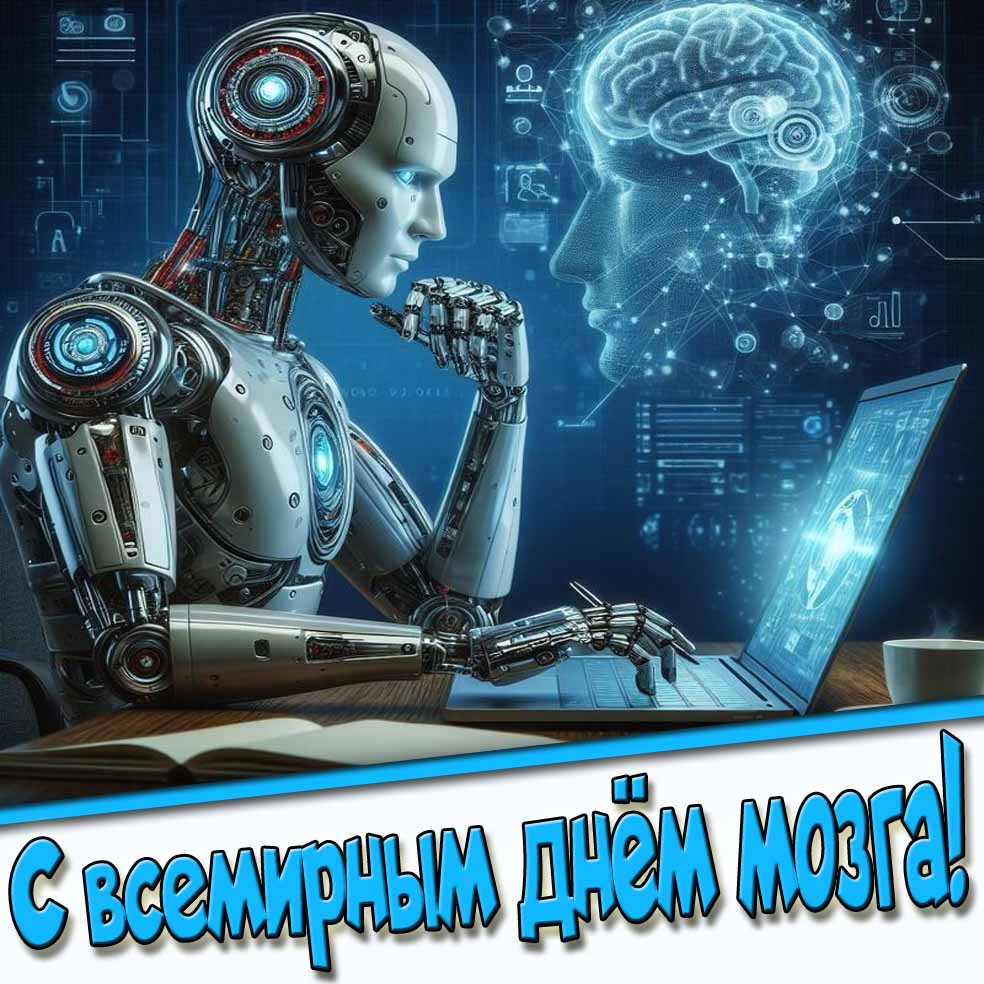 Прикольная открытка с Всемирным с днём мозга