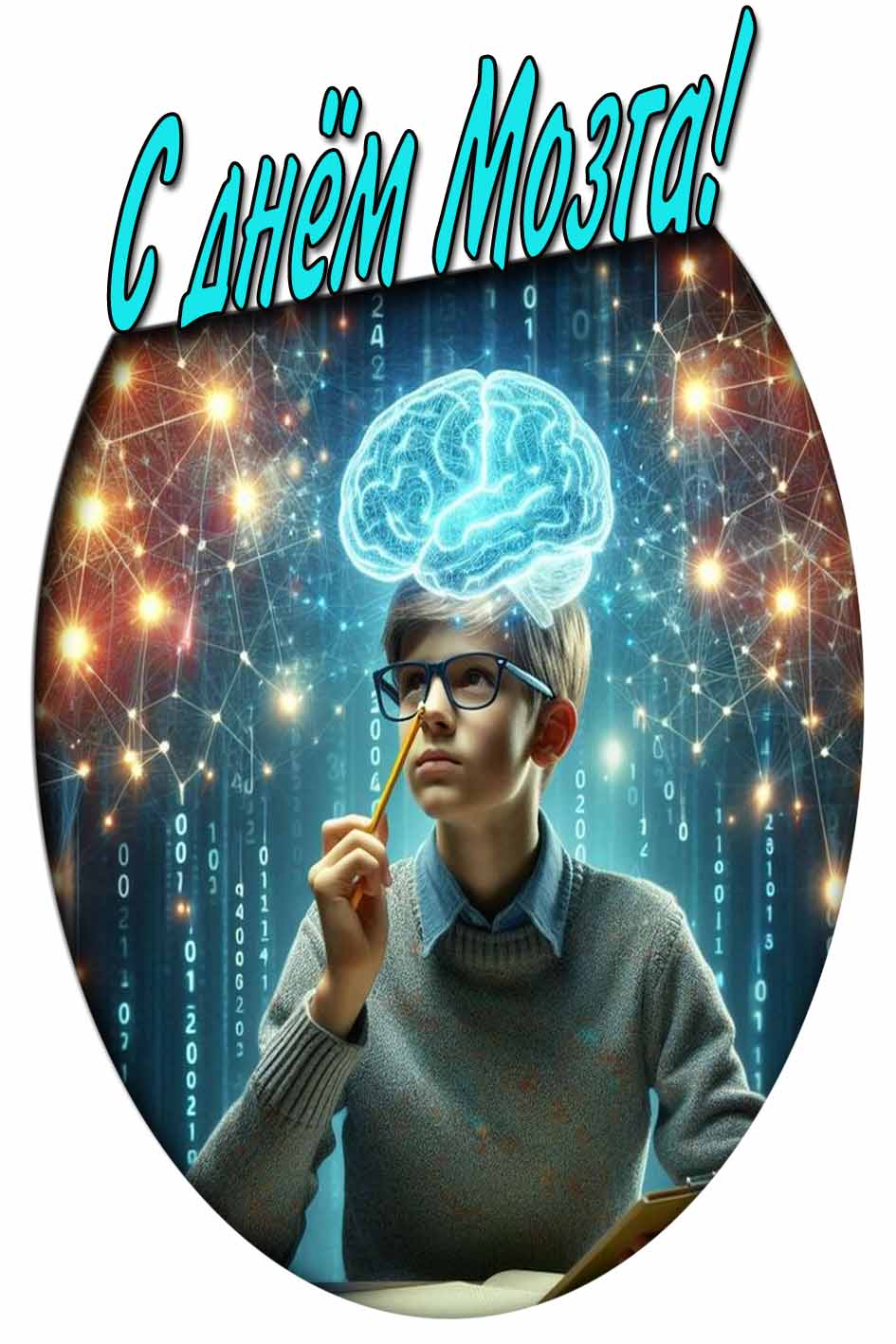 С днём мозга! - картинка на телефон