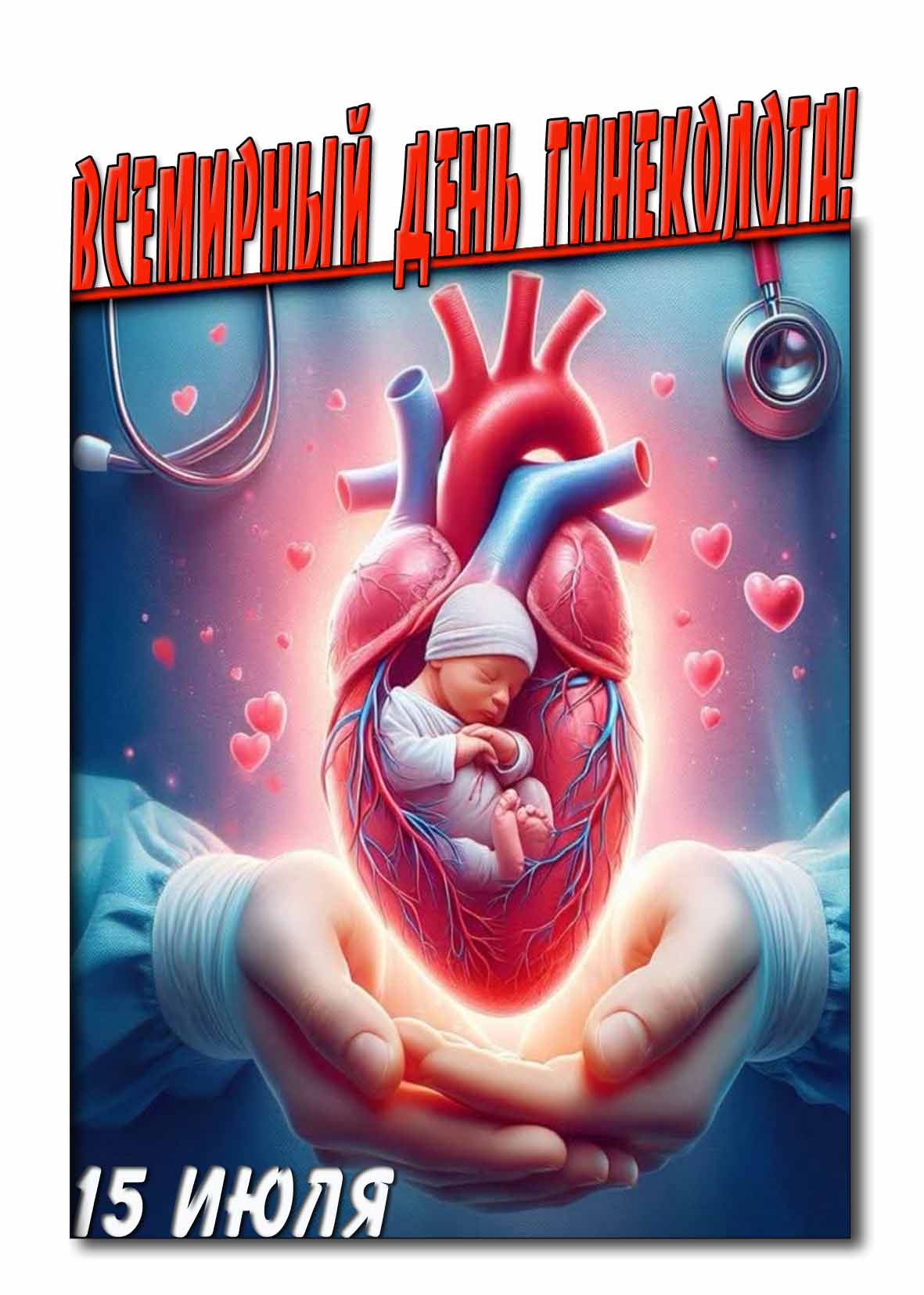 Открытка на Всемирный день гинеколога 15 Июля