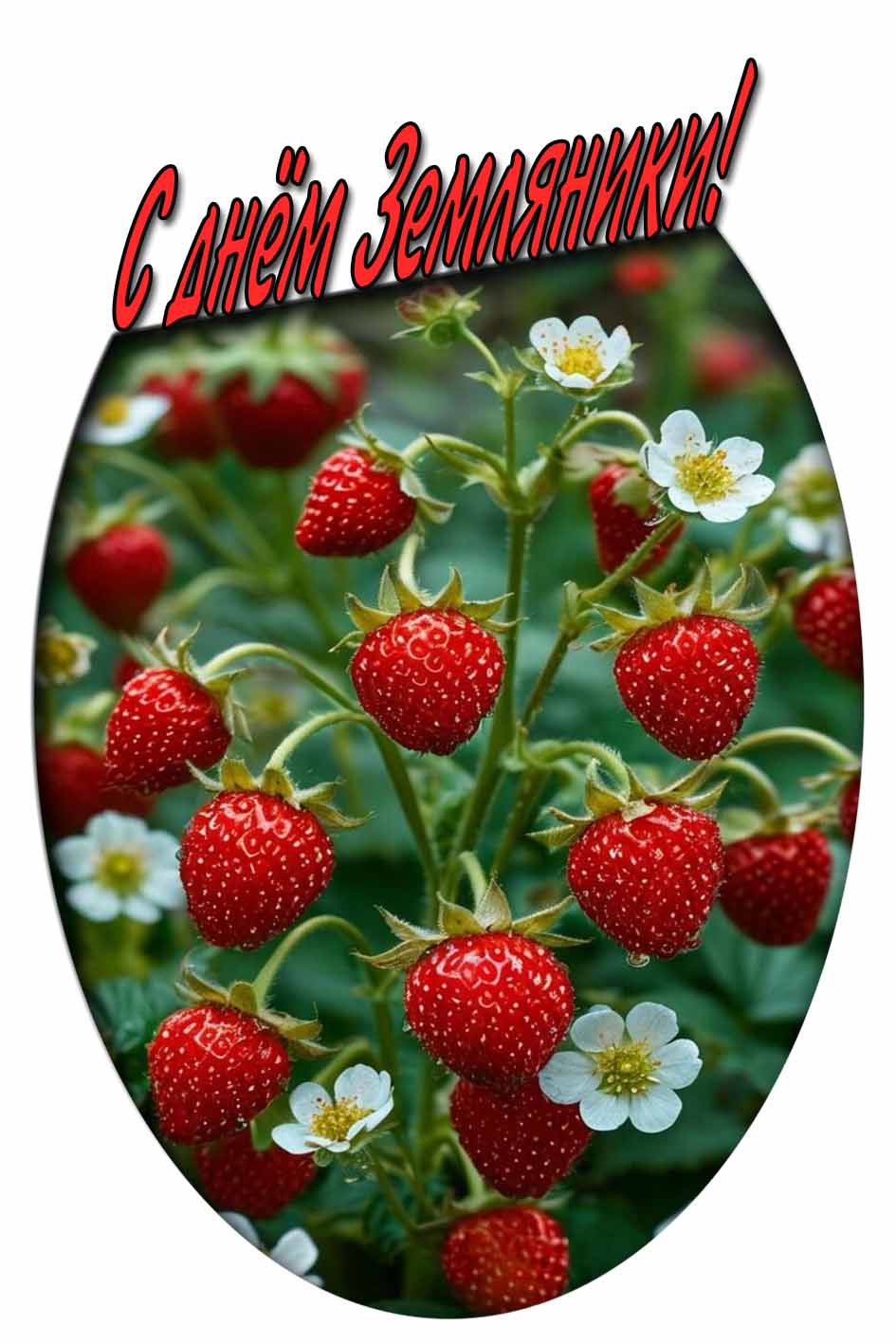 С днём Земляники! - красивая открытка