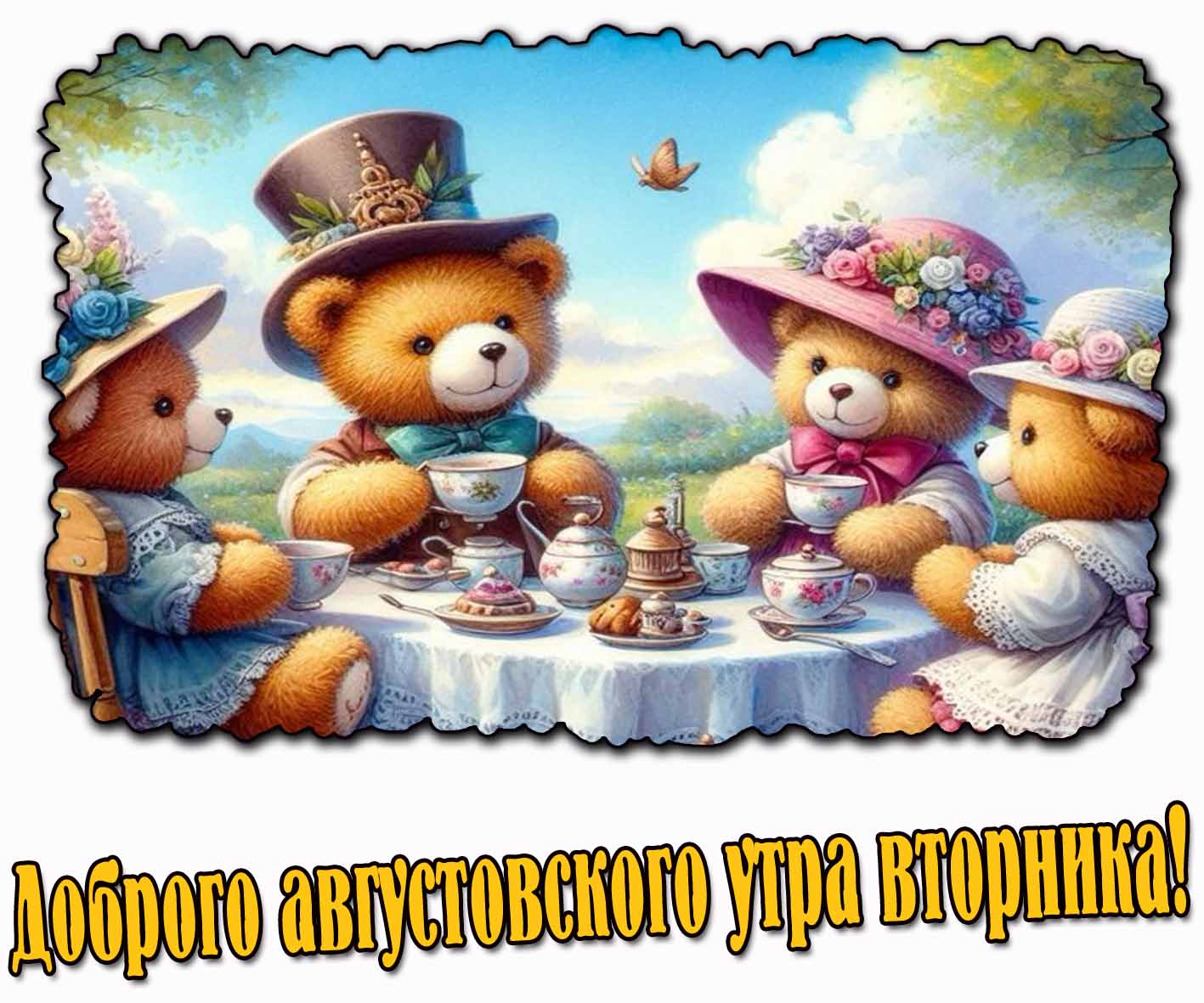 Открытка доброго августовского утра вторника