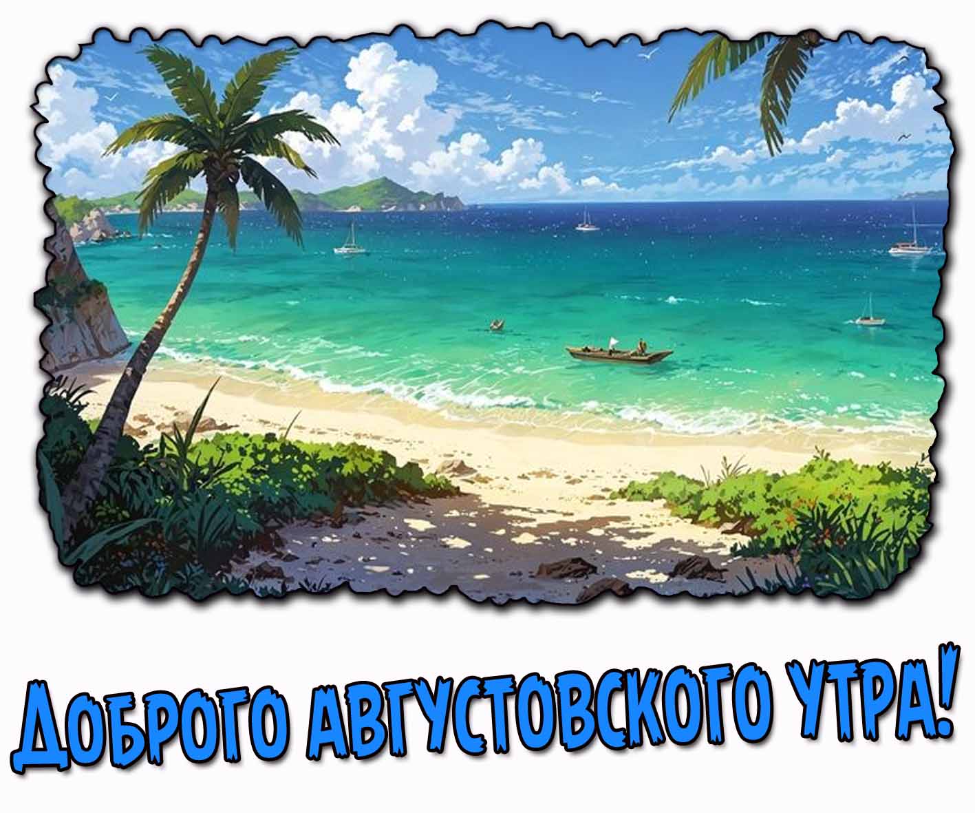 Доброго августовского утра! - летняя открытка