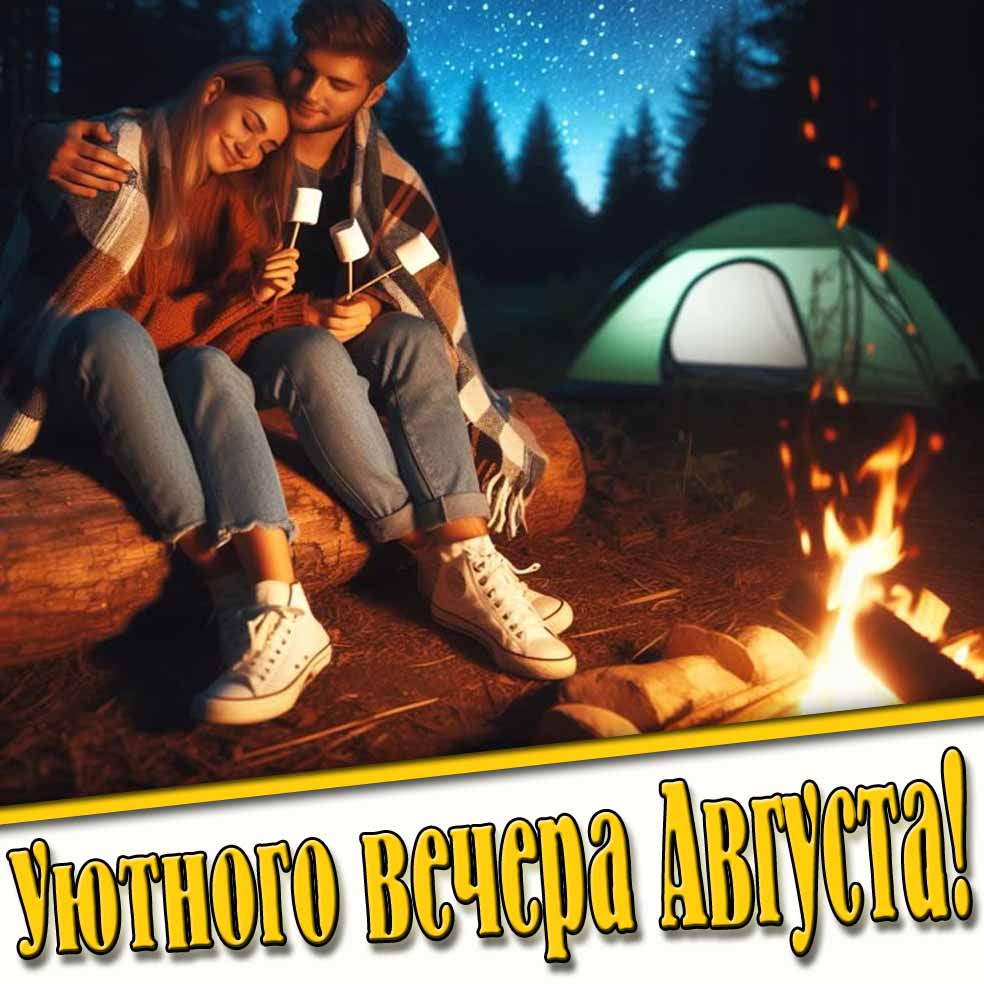 Открытка уютного вечера Августа