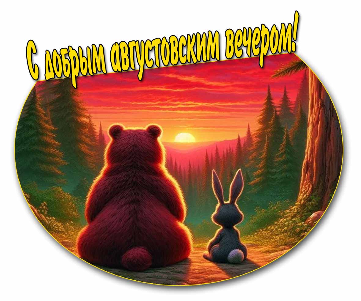 С добрым августовским вечером! - мультяшная картинка