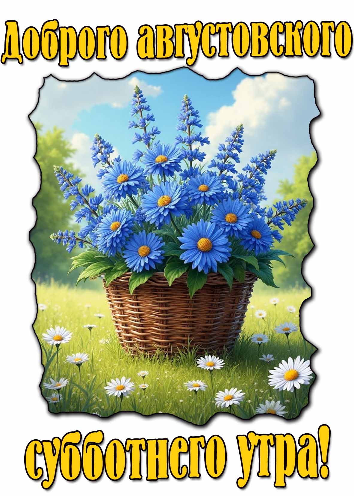 Доброго августовского субботнего утра! - открытка с цветами