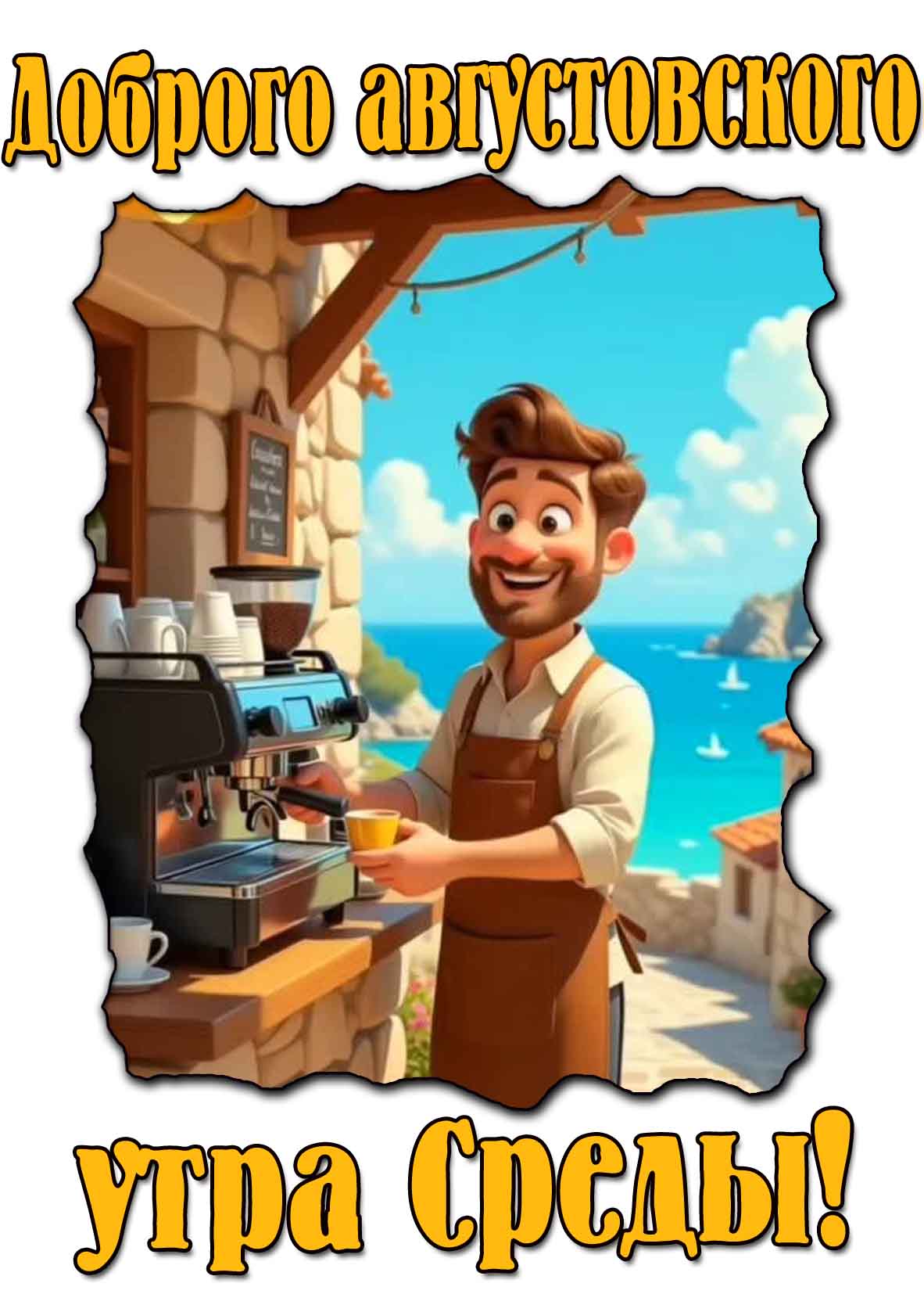 Доброго августовского утра среды! - открытка для женщины