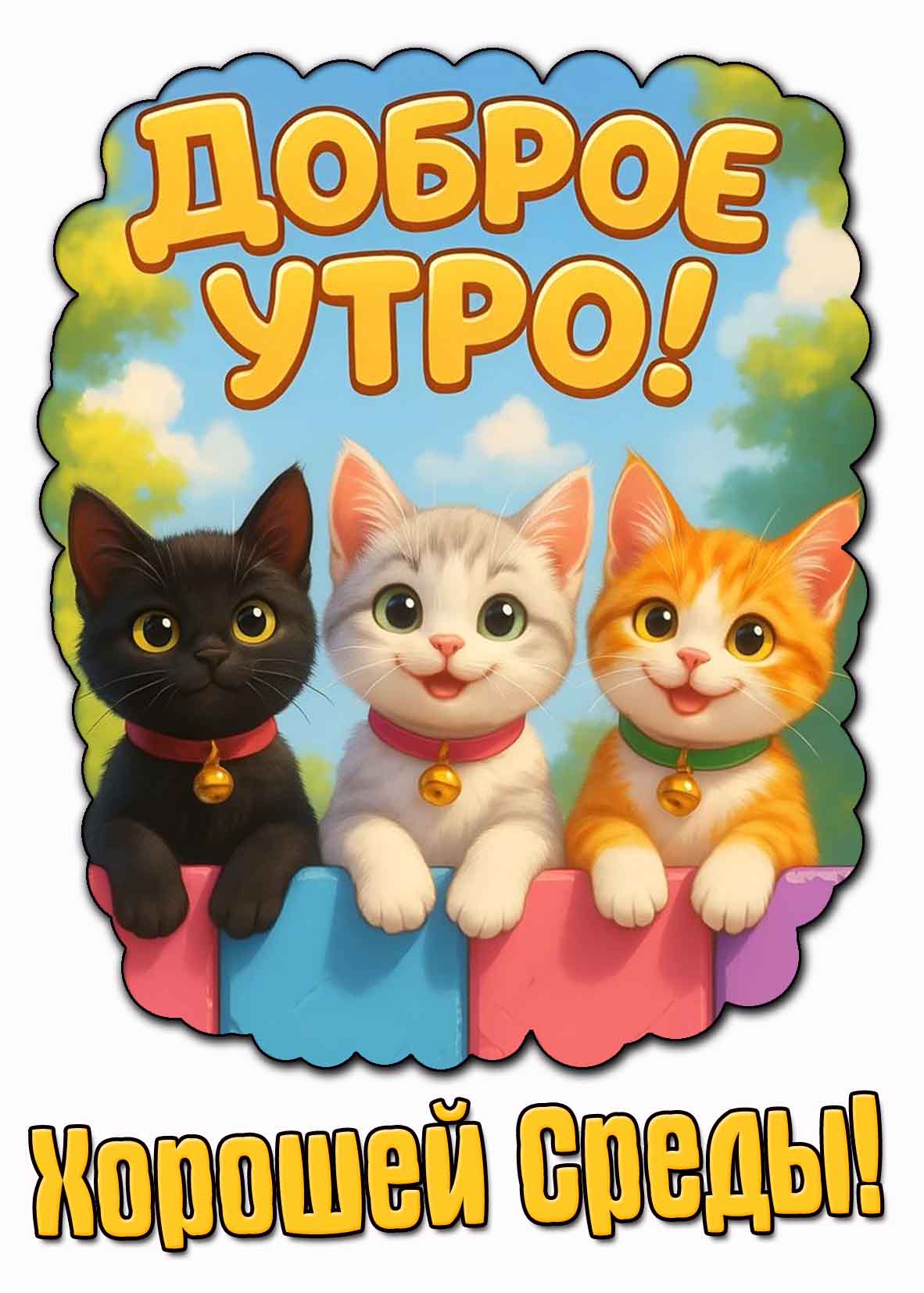 Красивая открытка "Доброе утро! Хорошей среды!"