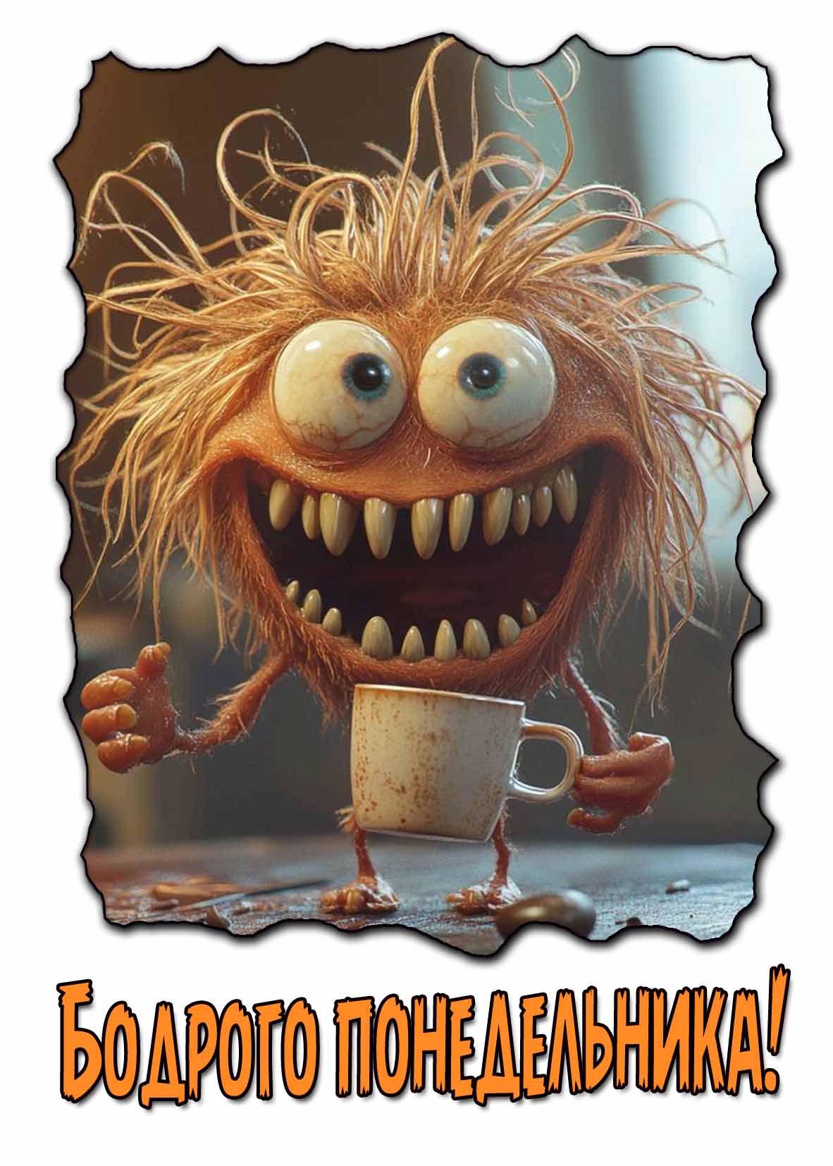 Смешная открытка "Бодрого понедельника!"