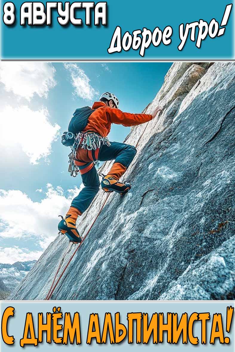 Картинка "8 августа доброе утро! С днём альпиниста!"