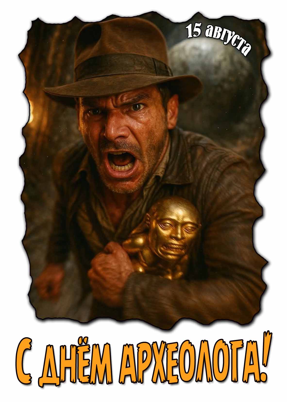 Прикольная открытка с днём Археолога