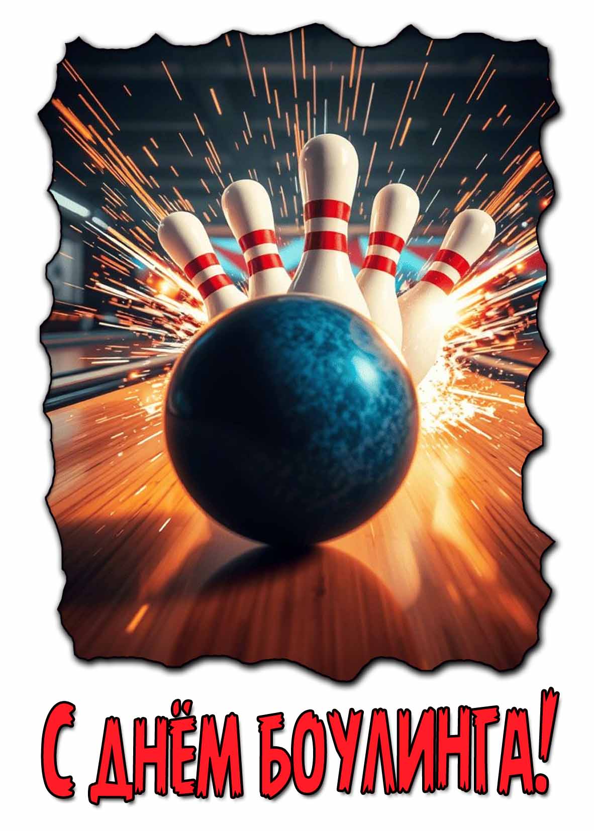 С днём боулинга! - красивая открытка