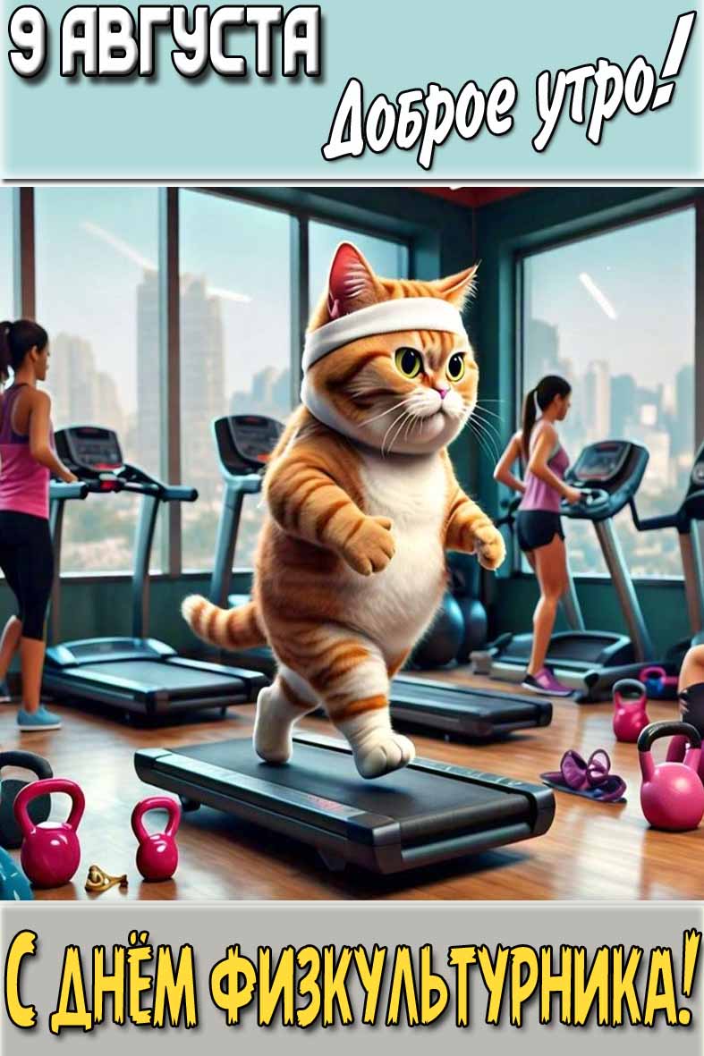 Картинка "9 августа доброе утро! С днём физкультурника!"