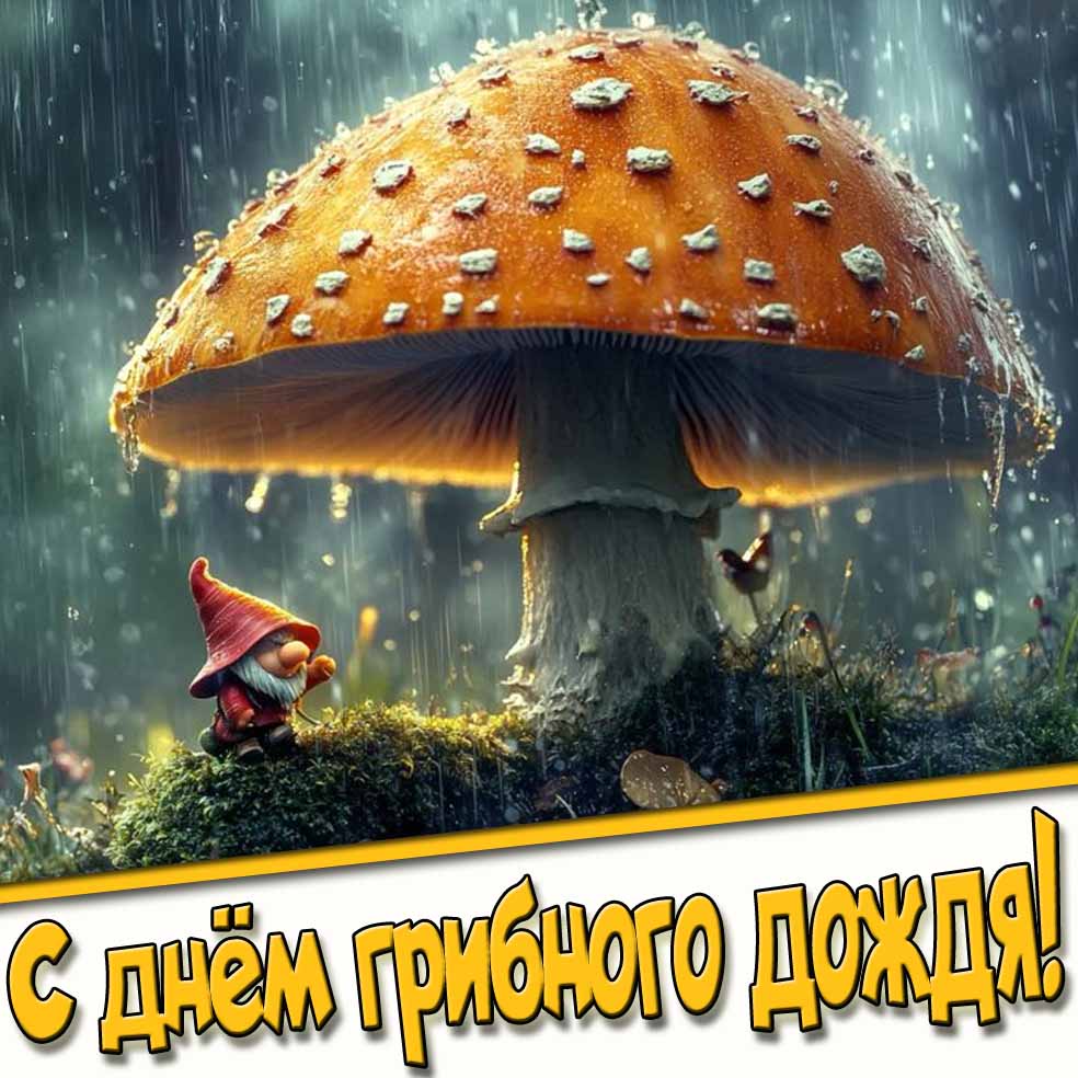 Прикольная картинка с днём грибного дождя