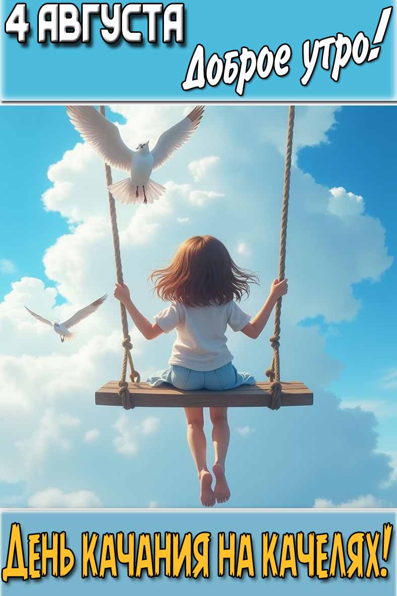 Картинка "4 августа доброе утро! День качания на качелях!"