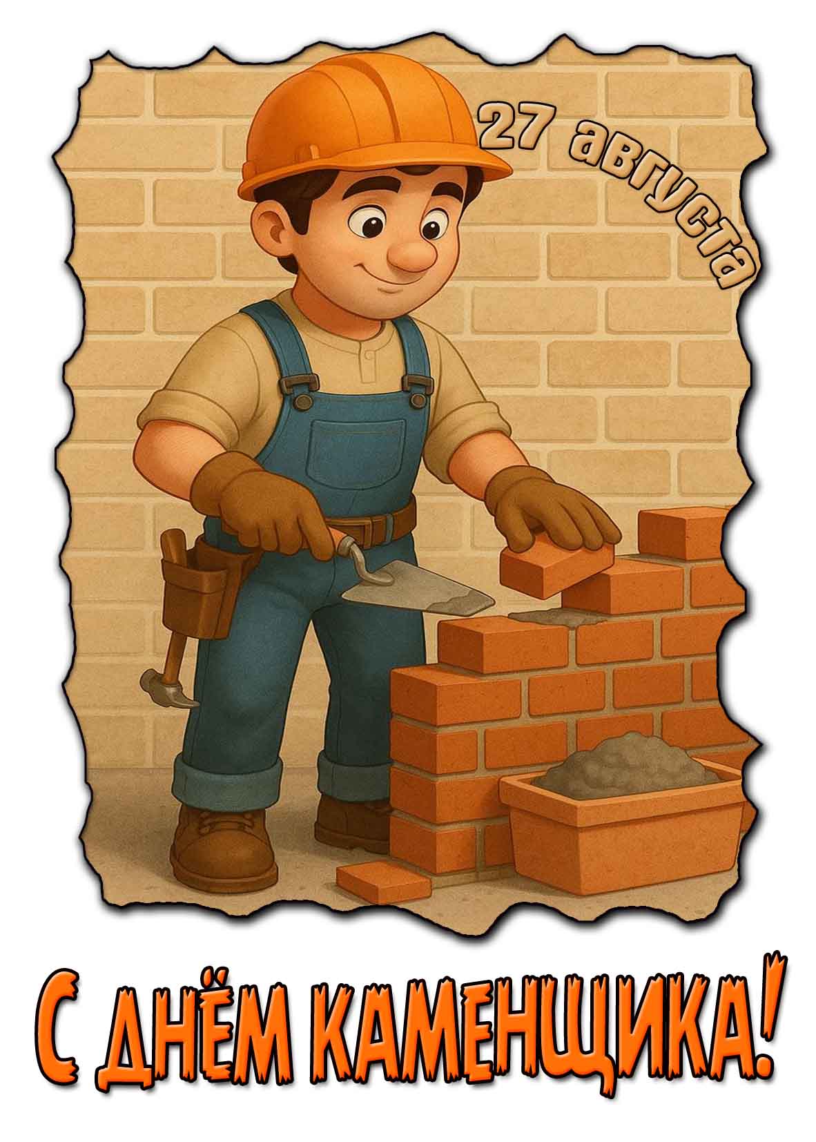 С днём каменщика! - прикольная открытка