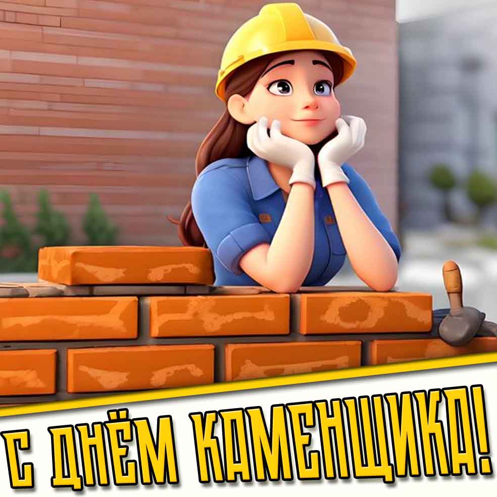 С днём каменщика! - картинка с девушкой