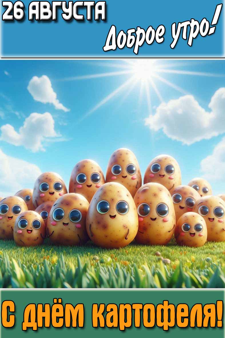 Картинка "26 августа доброе утро! С днём картофеля!"