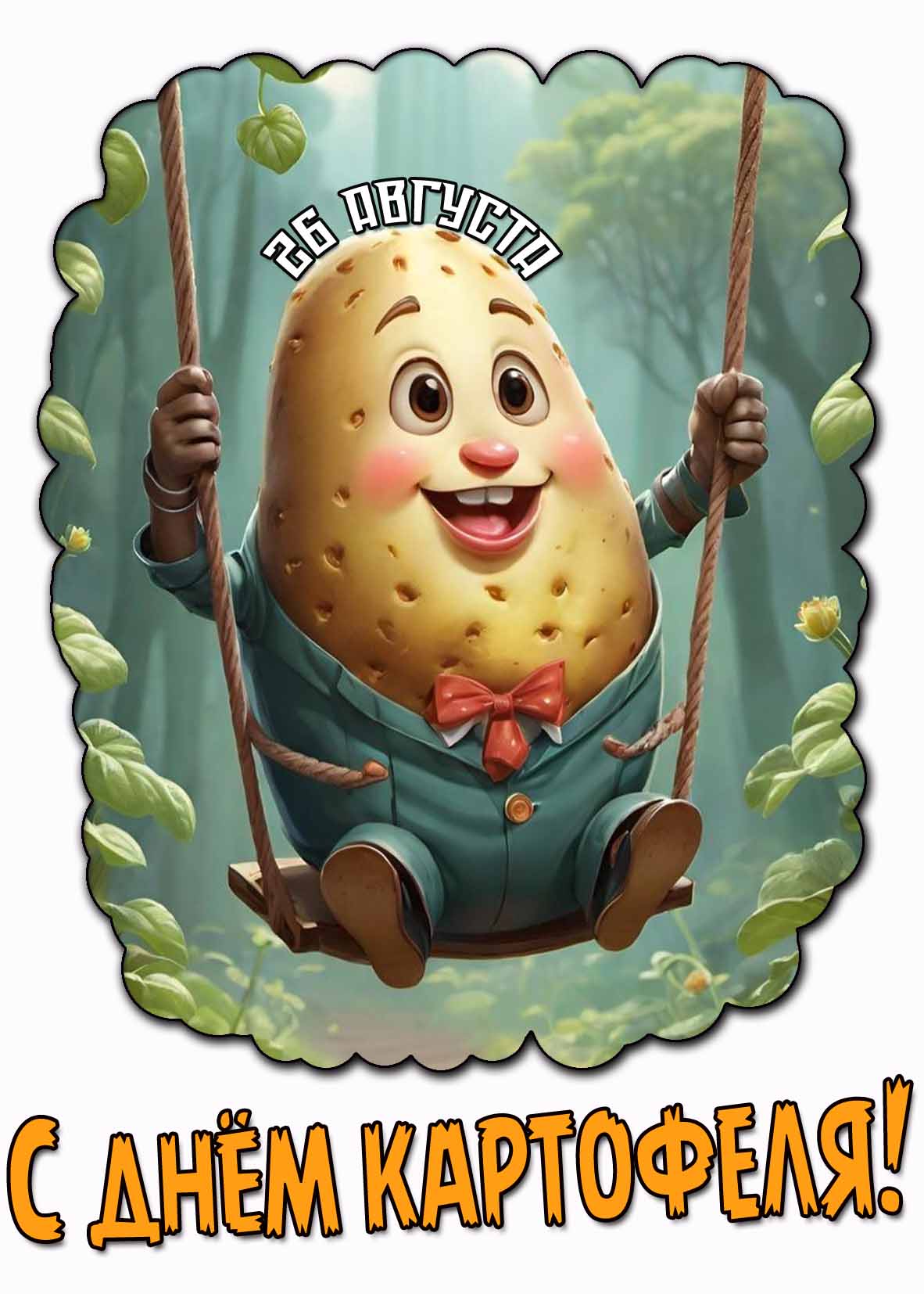 С днём картофеля! - прикольная открытка на 26 августа