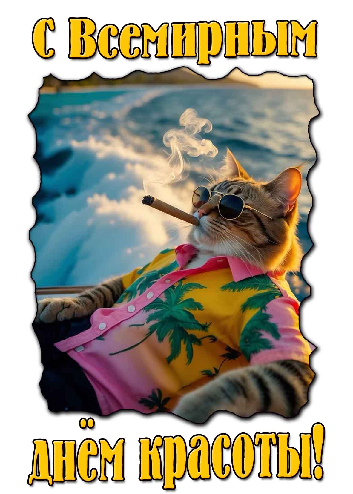 Прикольная открытка с Всемирным днём красоты