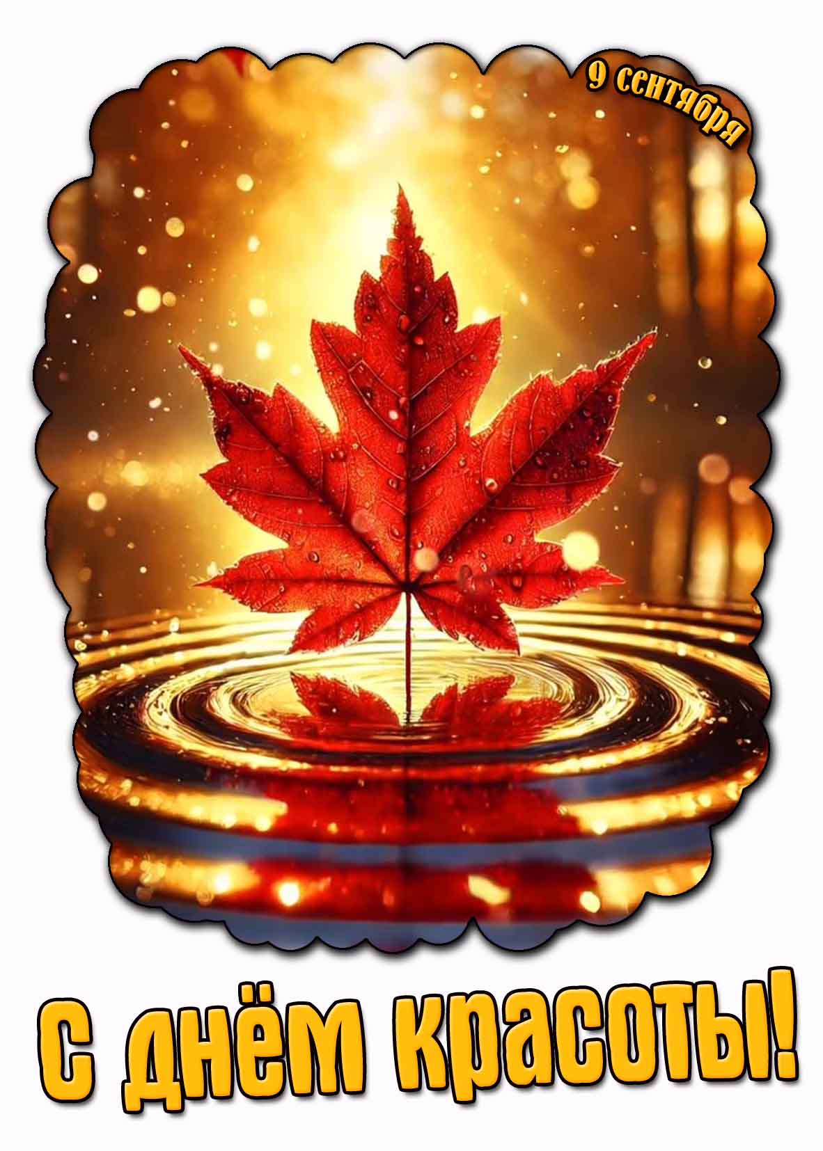 Осенняя открытка с днём красоты 9 сентября