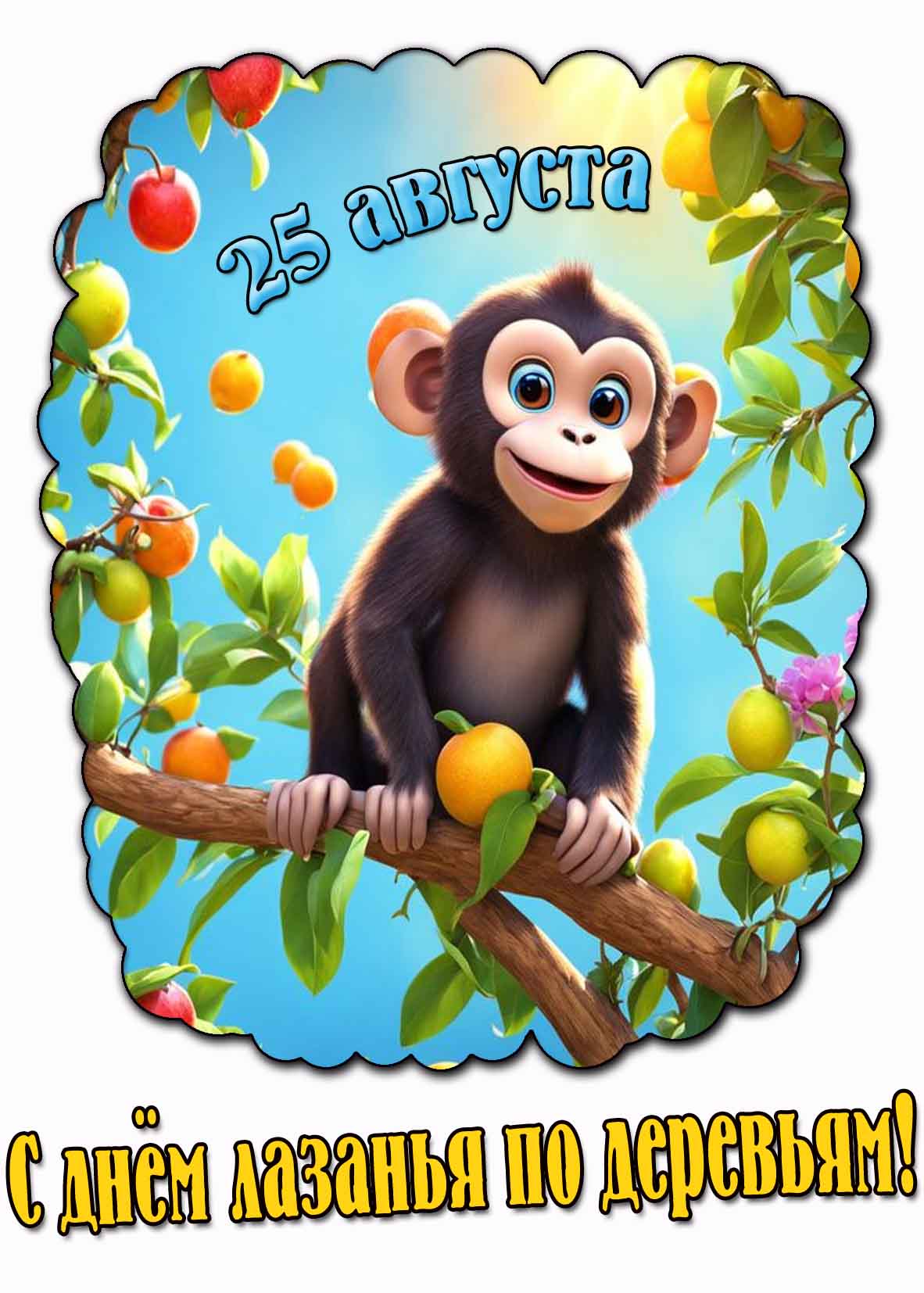 Мультяшная картинка ко дню лазанья по деревьям