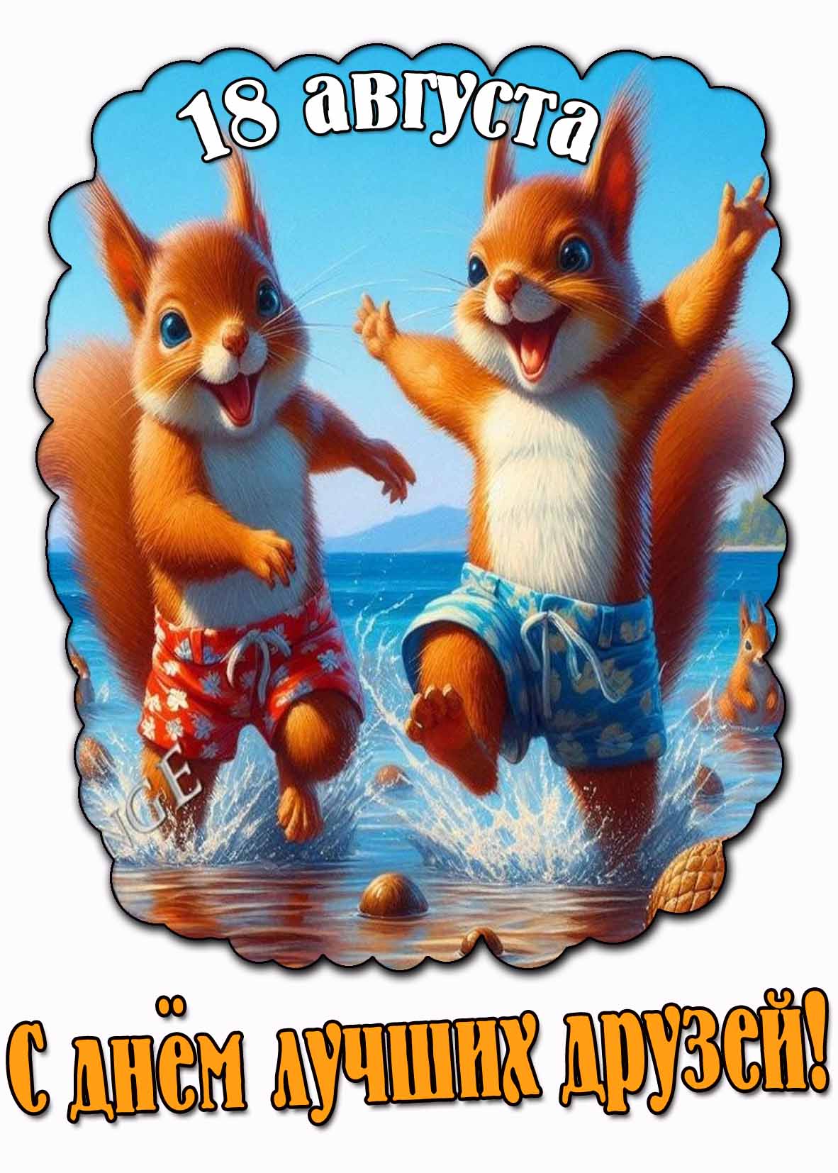 Позитивная открытка на лучших друзей 18 августа