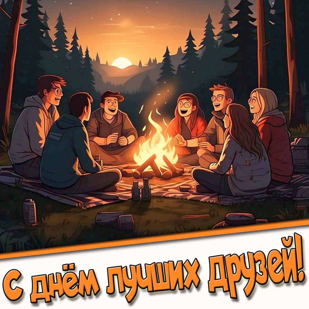 С днём лучших друзей! - летняя картинка