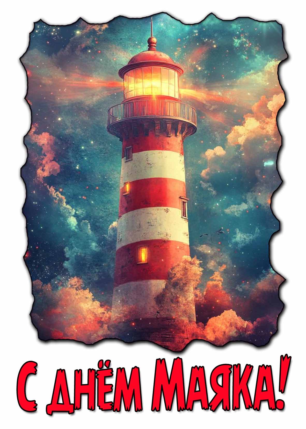 Красивая открытка с днём Маяка