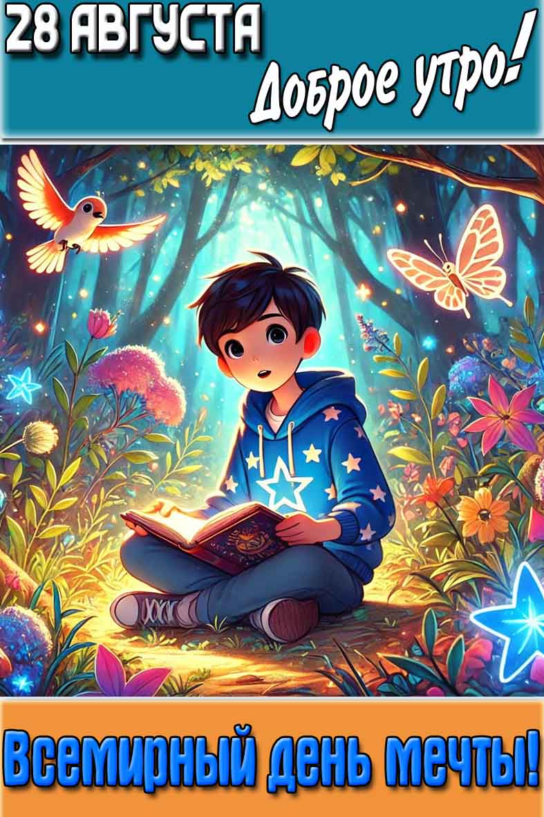 Картинка "28 августа доброе утро! Всемирный день мечты!"