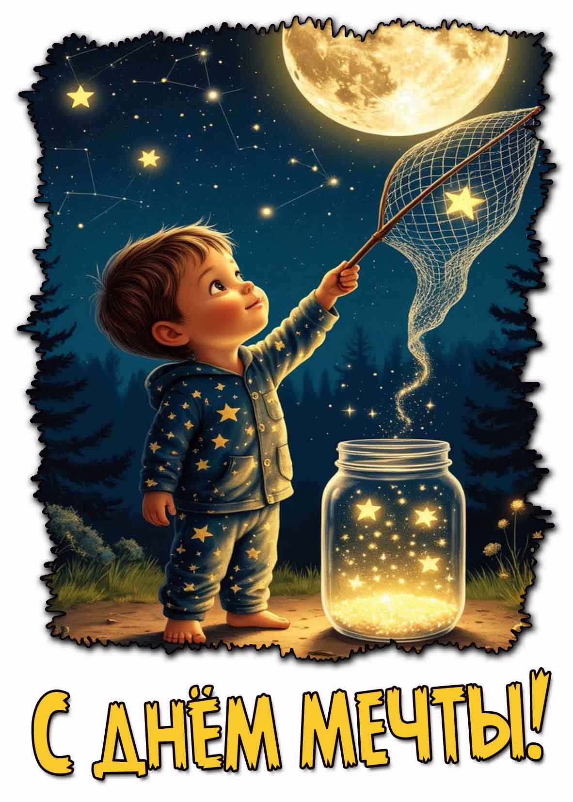 Волшебная открытка с днём мечты