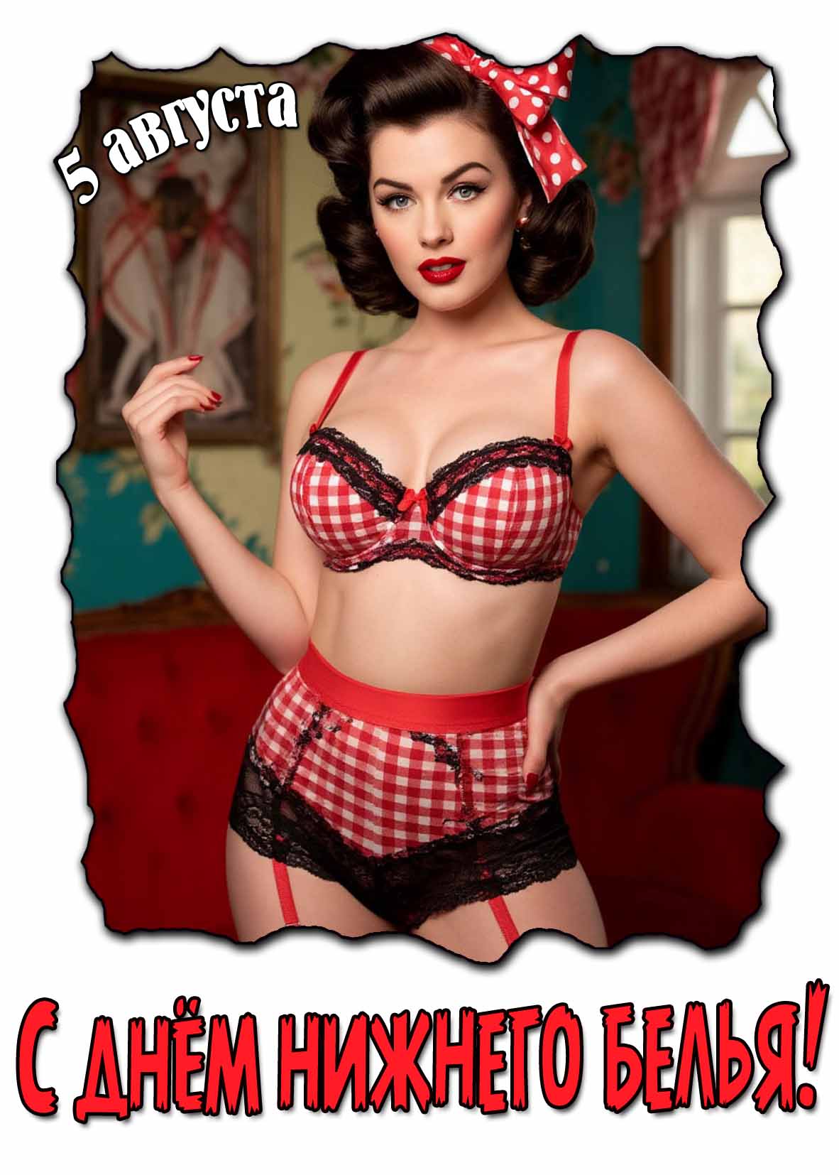 Открытка с днём нижнего белья - 5 августа