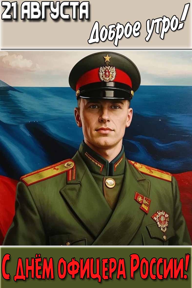 Картинка "21 августа доброе утро! С днём офицера России!"