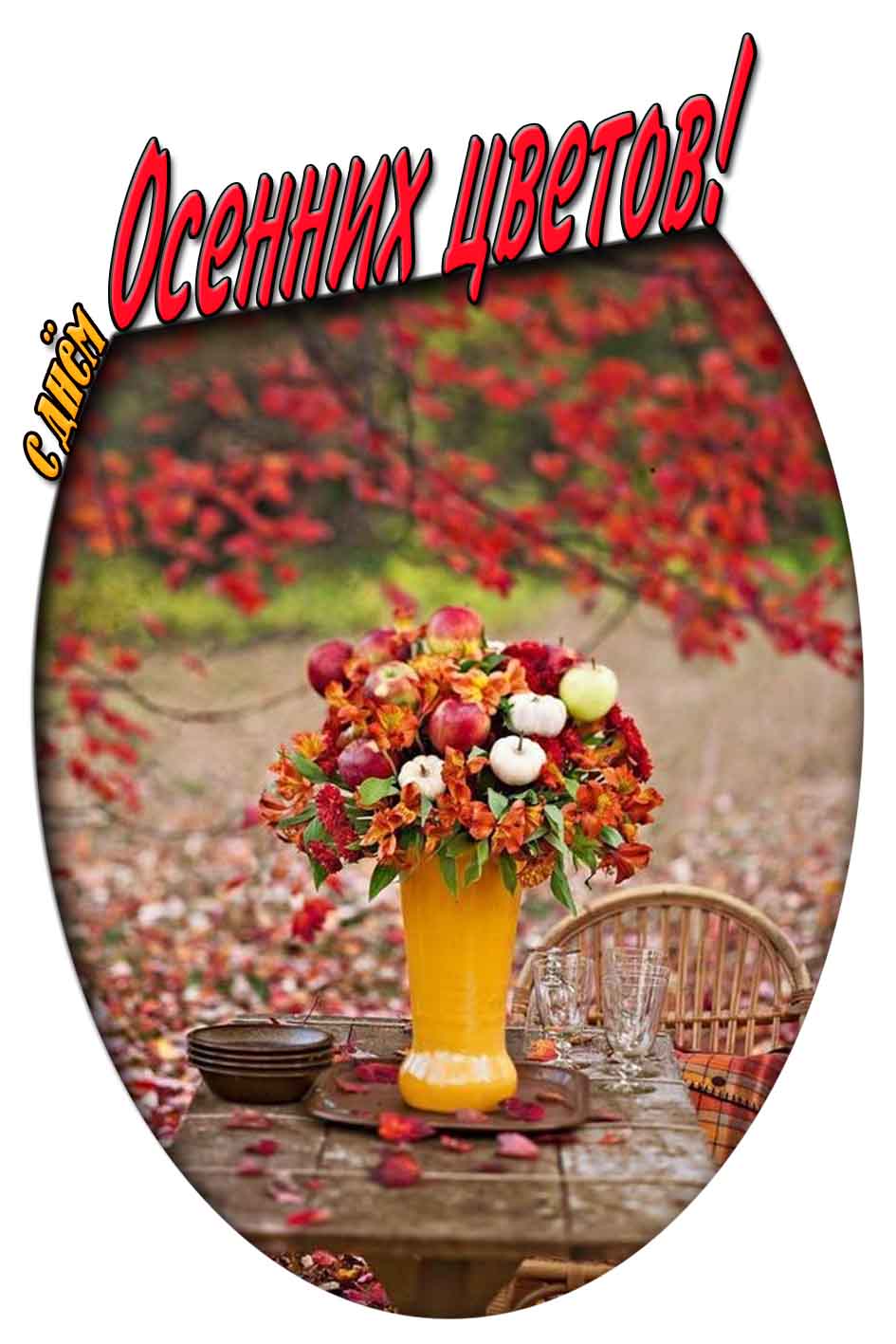 С днём осенних цветов! - открытка