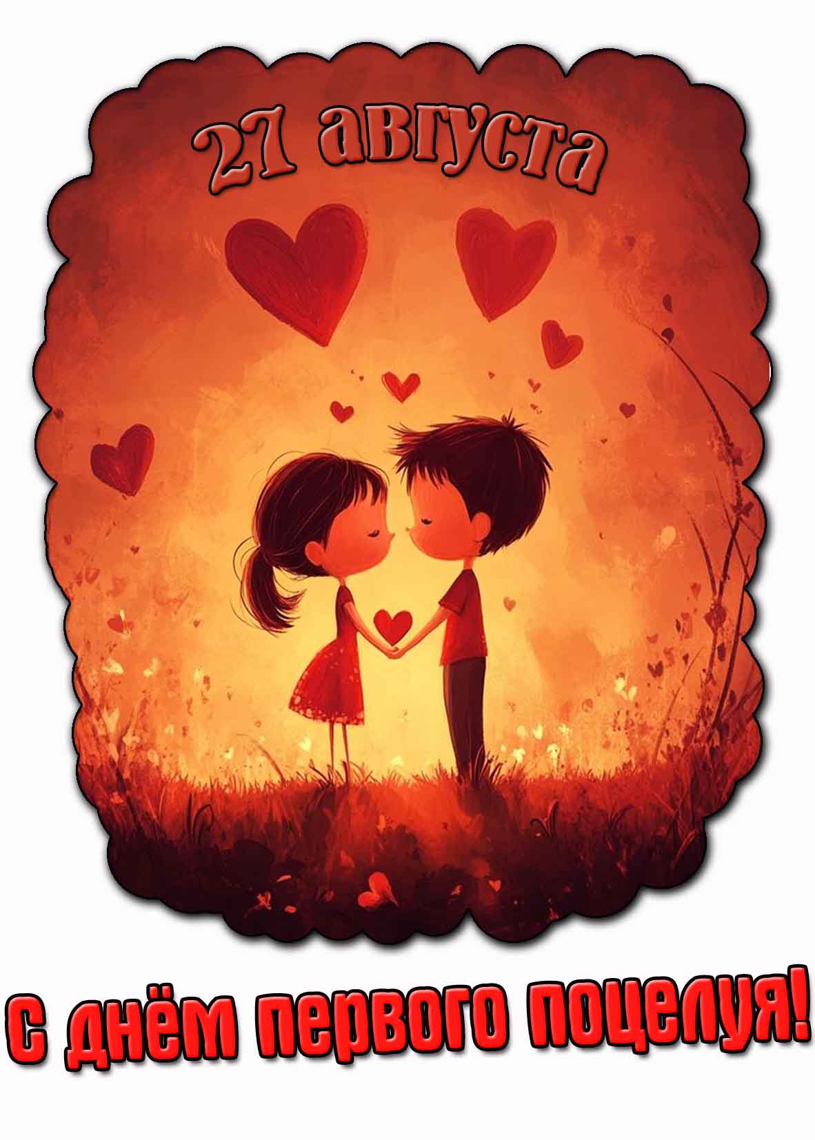 Картинка с днём первого поцелуя - 27 августа