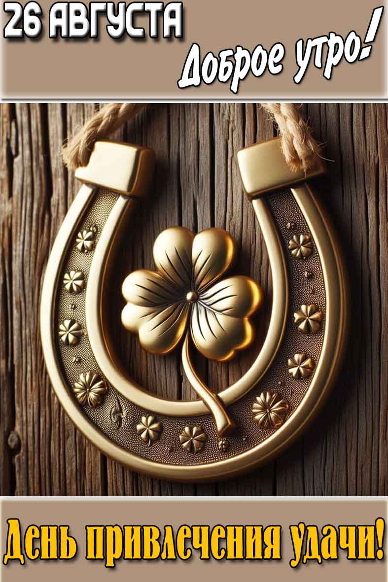 Открытка "26 августа доброе утро! День привлечения удачи!"