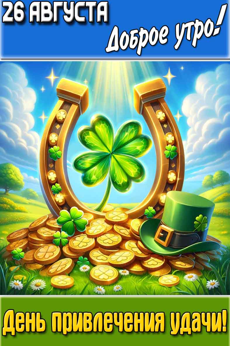 Картинка "26 августа доброе утро! День привлечения удачи!"
