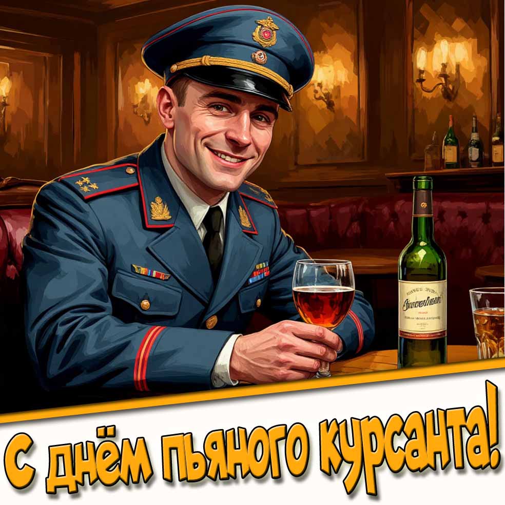 Открытка с днём пьяного курсанта